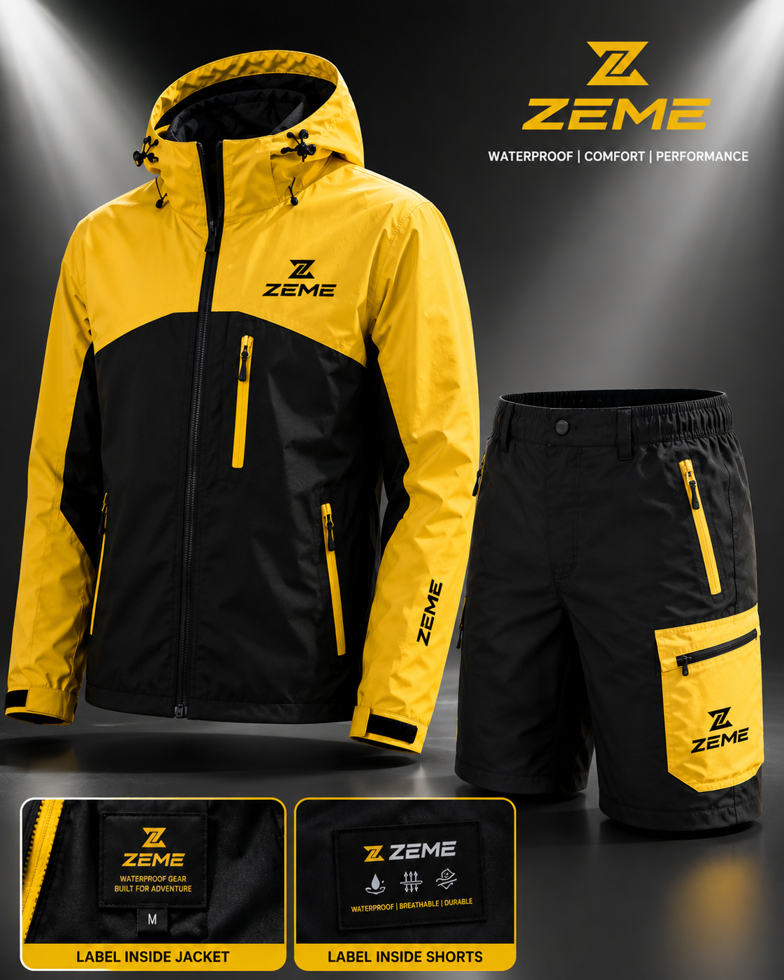 ZEME Premium Waterproof Jacket &amp;amp;amp;amp;amp;amp;amp; Short Set